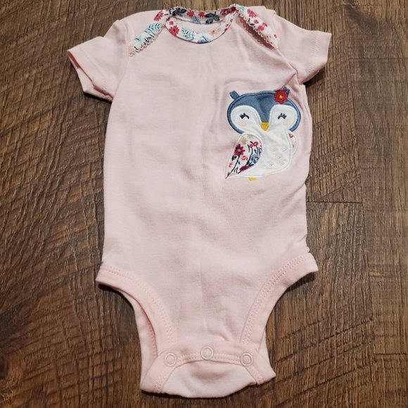 Carters Baby Girl Matching Set Pastel Pink One Piece Bodysuit Floral Leggings 3M - Picture 2 of 9